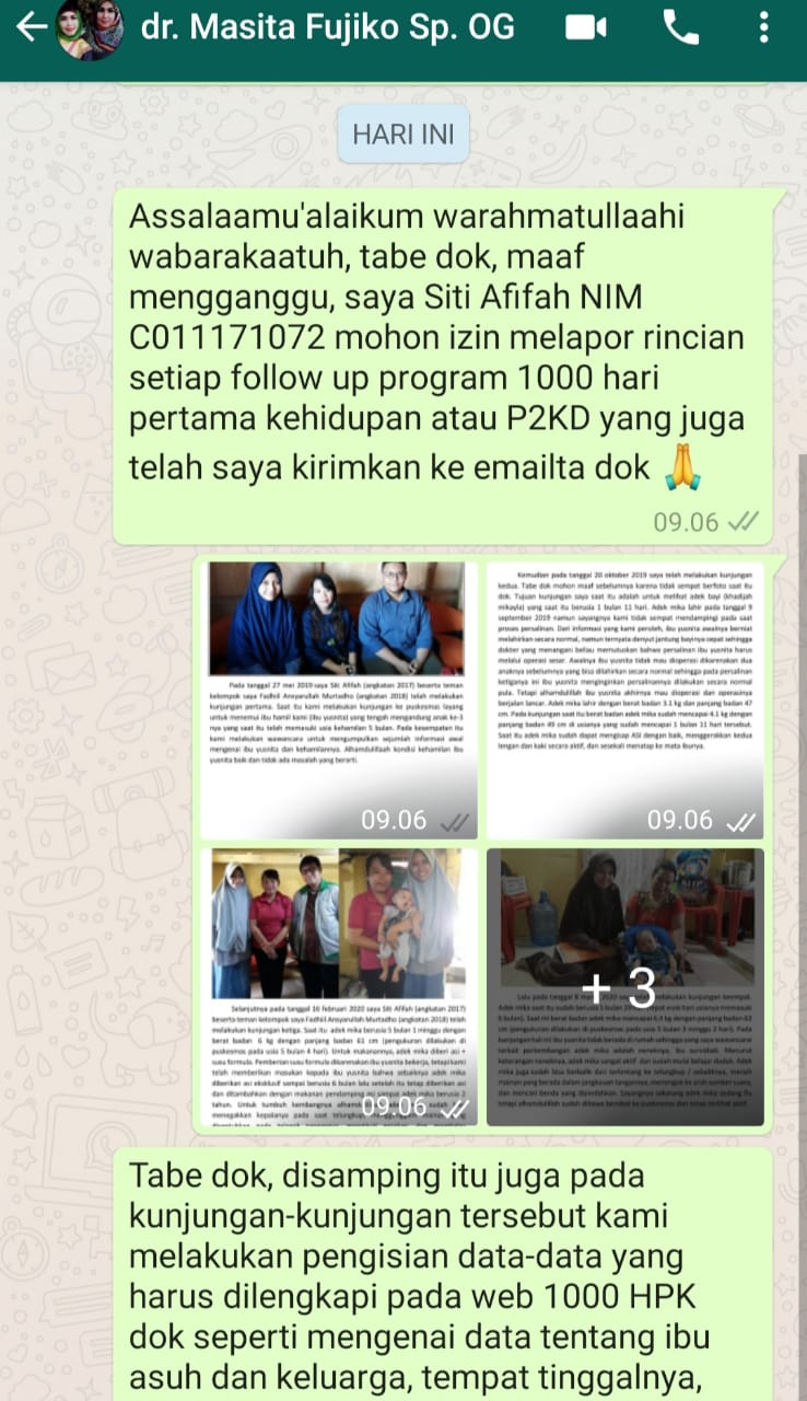 Laporan lanjutan kepada dokter pembimbing